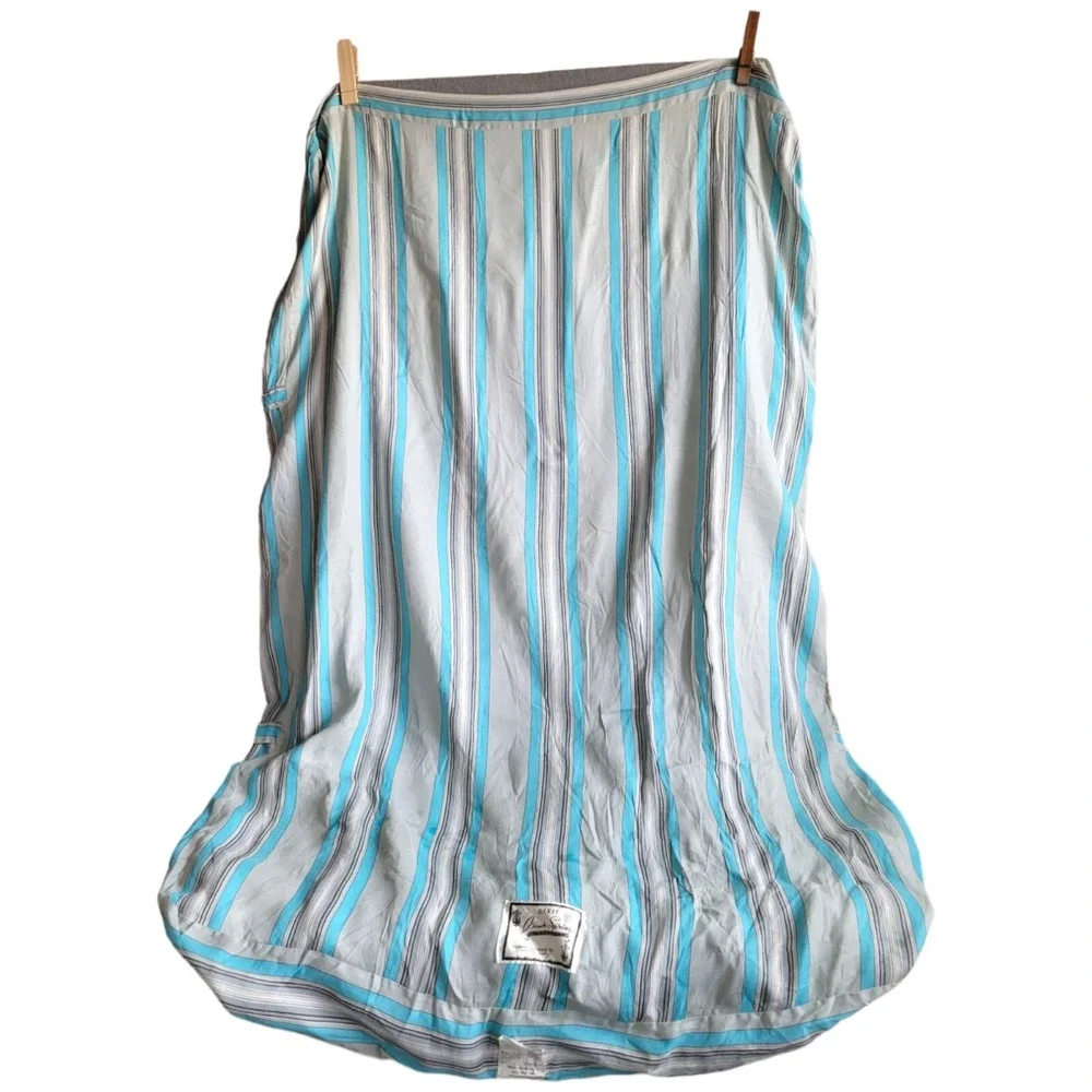 Vintage Old Stock Unused Mattress Ticking‎ Fabric Striped Turquoise